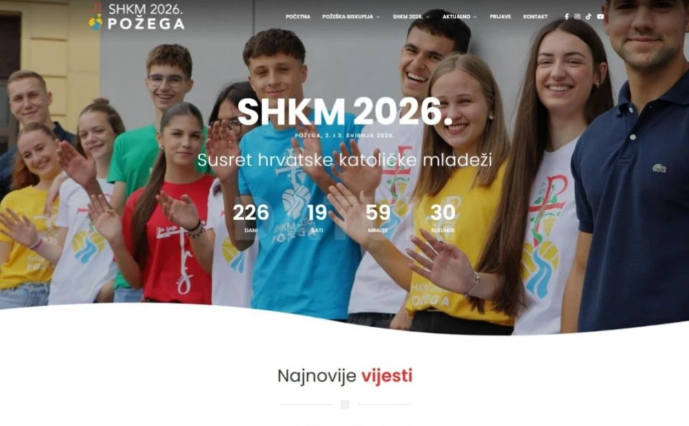 Otvorena službena mrežna stranica Susreta hrvatske katoličke mladeži u Požegi 2026.