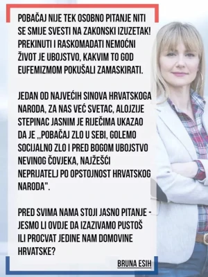 Stav prema pobačaju u programu hrvatskih stranaka