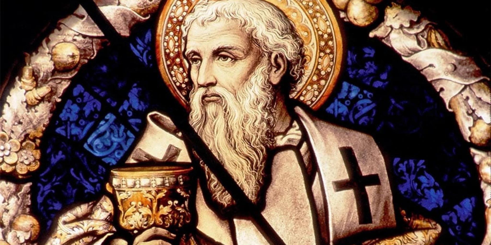 STAINED-GLASS WINDOW DEPICTING ST. JOHN CHRYSOSTOM
