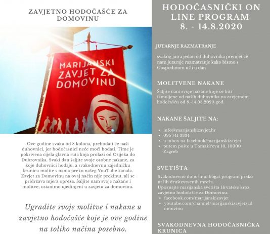 Marijanski zavjet za domovinu se nastavlja, ali u drugačijem obliku