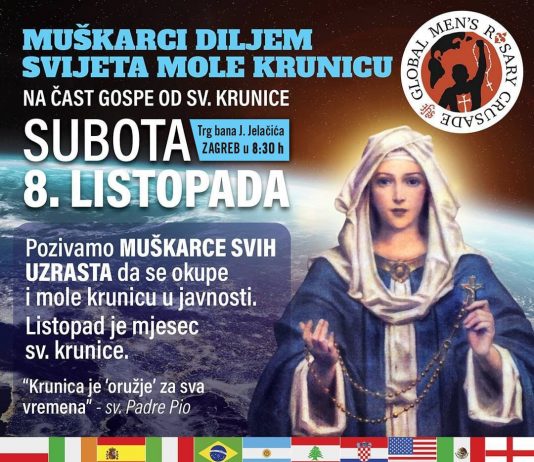 Sutra muškarci mole krunicu u Zagrebu, Splitu, Metkoviću, Slavonskom Brodu i Vinkovcima