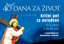 Dođite na Križni put za nerođene u Zagrebu