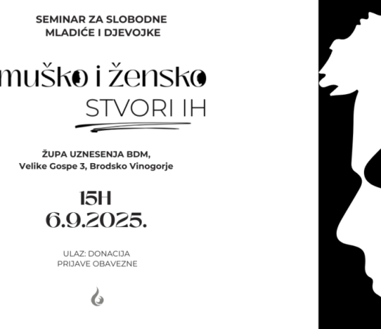 Prijave za seminar „Muško i žensko stvori ih“